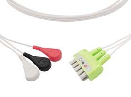 A0002D03-001 GE Healthcare Compatible 3 Lead wire, Compatible GE Healthcare Multi-Link® to Sn