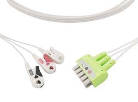 A0002D03 GE Healthcare Compatible 3 Lead wire, Compatible GE Healthcare  Multi-Link® to Clip,