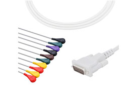 A1008-EE0 Schiller Compatible EKG Cable DB-15 Connector 10KΩ IEC Snap