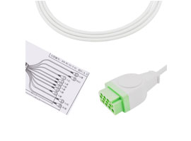A1030-EE1 Schiller Compatible EKG Cable DB-15 Connector 10KΩ IEC Banana