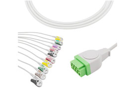 A2030-EE0 GE Healthcare Compatible EKG Cable 11-pin 10KΩ IEC Cli