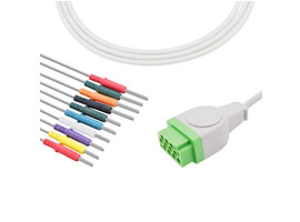 A3030-EE1 GE Healthcare Compatible EKG Cable 11-pin 10KΩ AHA Din3.0