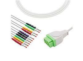 A4030-EE0 GE Healthcare Compatible EKG Cable 11-pin 10KΩ IEC Banana