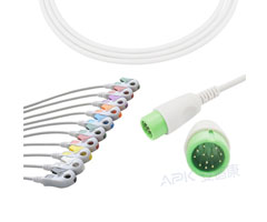 A2045-EE1 Comen Compatible EKG Cable Round 12pin AHA Clip