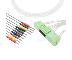 A3024-EE0 Nihon Kohden Compatible EKG Cable 40P Connector 20KΩ IEC Din3.0