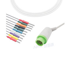 A4343-EE1 GE Healthcare Compatible EKG Cable Round 12pin 10KΩ AHA Din3.0