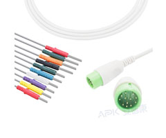 A3045-EE1 Comen Compatible EKG Cable Round 12pin AHA Din3.0