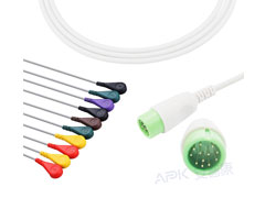 A1045-EE0 Comen Compatible EKG Cable Round 12pin ​IEC Snap