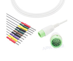 A3045-EE0 Comen Compatible EKG Cable Round 12pin IEC Din3.0
