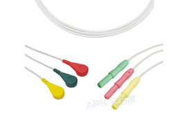 A3039-EL0 Mindray > Datascope Compatible Din Type 3-lead wires Snap, IEC