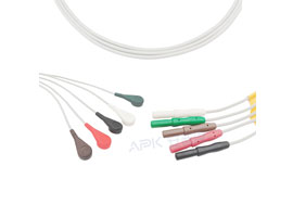 A5039-EL1 Mindray > Datascope Compatible Din Type 5-lead wires Snap, AHA