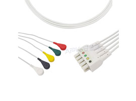 A5057-EL0 GE Marquette Compatible VS type 5-lead wires Cable Snap, IEC
