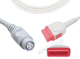 A0705-BC04 GE Healthcare Compatible  IBP Adapter Cable  with Philips/B. Braun Connector