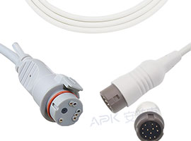A1318-BC02 Mindray Compatible IBP Cable 12pin, with BD Connector