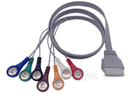Edan Compatible SE-2003/SE-2012 ECG Holter Cable 7-lead Cable 16pin Snap AHA