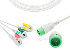 A310C-EC0 Comen Compatible One piece 3-lead ECG Cable Clip, IEC 12pin
