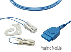 A1315-SR104PU GE Healthcare > Marquette Masimo Compatible Ear-clip SpO2 Sensor with 300cm Cable 11pi
