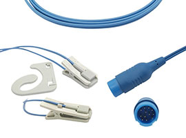 A0816-SR105PU Philips Compatible Ear-clip SpO2 Sensor with 300cm Cable Round 12pin