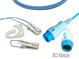 A1318-SR140PU Mindray Compatible Ear-clip SpO2 Sensor with 300cm Cable Round 7-pin