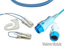 A1315-SR140PU Mindray Compatible Ear-clip SpO2 Sensor with 300cm Cable Round 7-pin