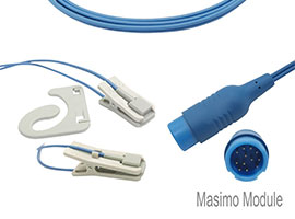 A1315-SR105PU Mindray Compatible Ear-clip SpO2 Sensor with 300cm Cable Round 12-pin