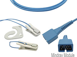 A1318-SR203PU Mindray Compatible Ear-clip SpO2 SpO2 Sensor with 90cm Cable DB9(7pin)
