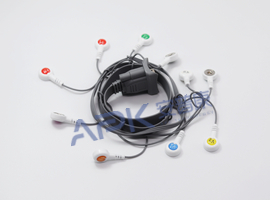 A64HEC10AK ECG Holter Cable 10-lead Cable Snap, AHA